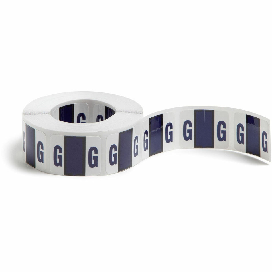 Smead BCCR Bar-Style Color-Coded Labels - G - x 1 1/4" Width x 1" Length - Violet - Laminated - 500 / Roll