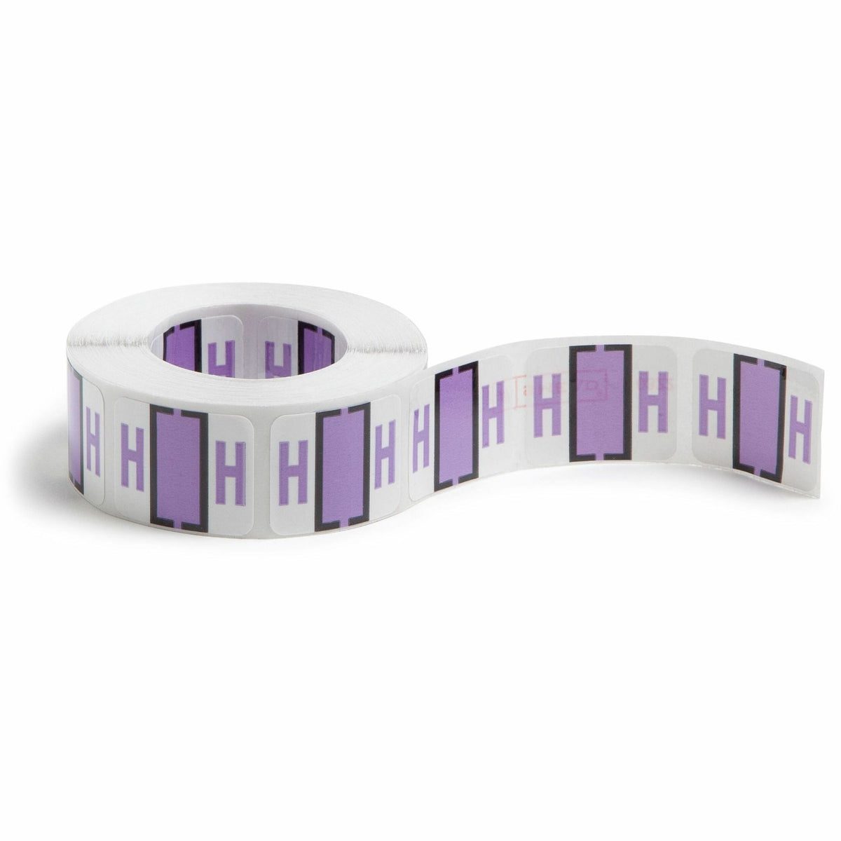 Smead BCCR Bar-Style Color-Coded Labels - H - x 1 1/4" Width x 1" Length - Lavender - Laminated - 500 / Roll