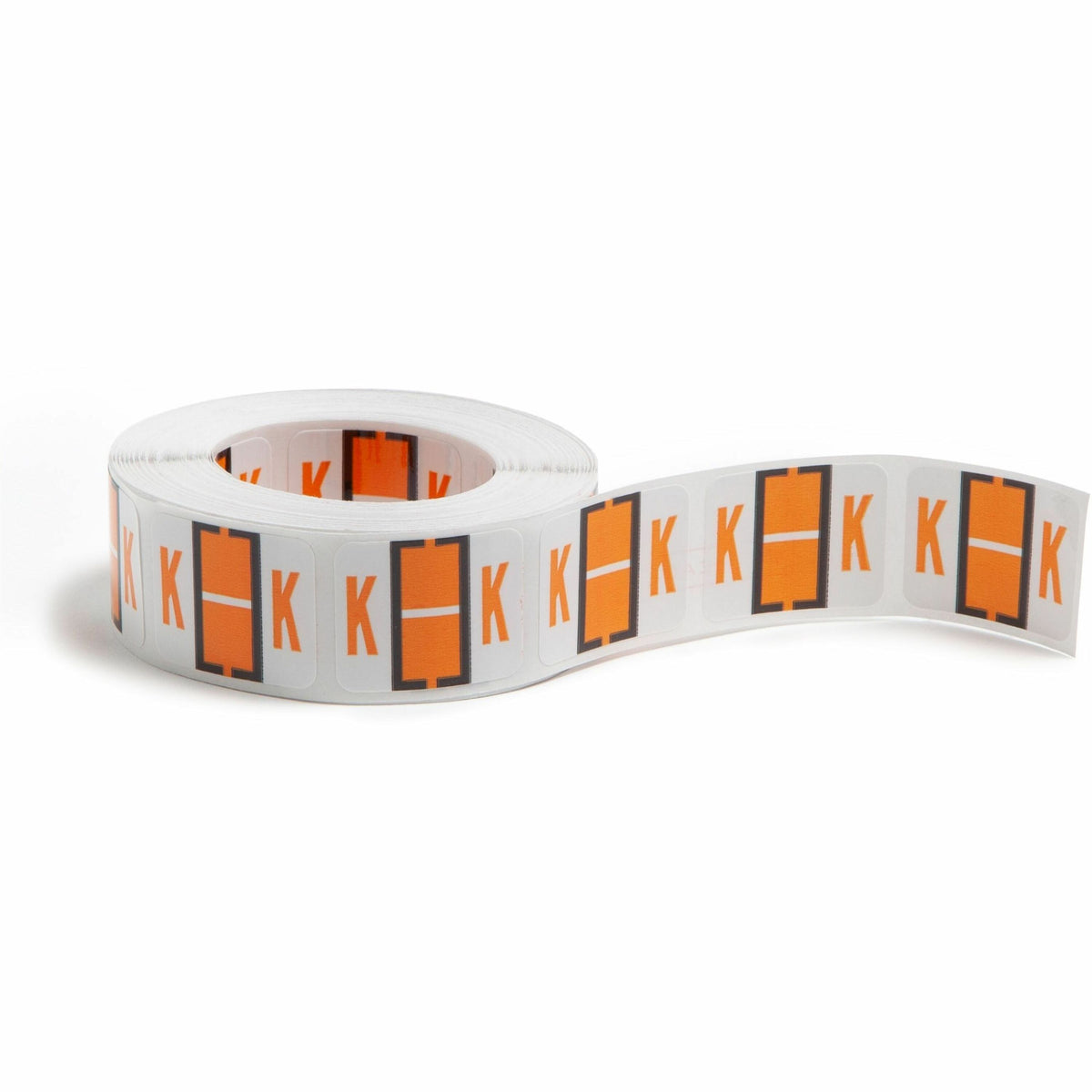 Smead BCCR Bar-Style Color-Coded Labels - K - x 1 1/4" Width x 1" Length - Light Orange - Laminated - 500 / Roll