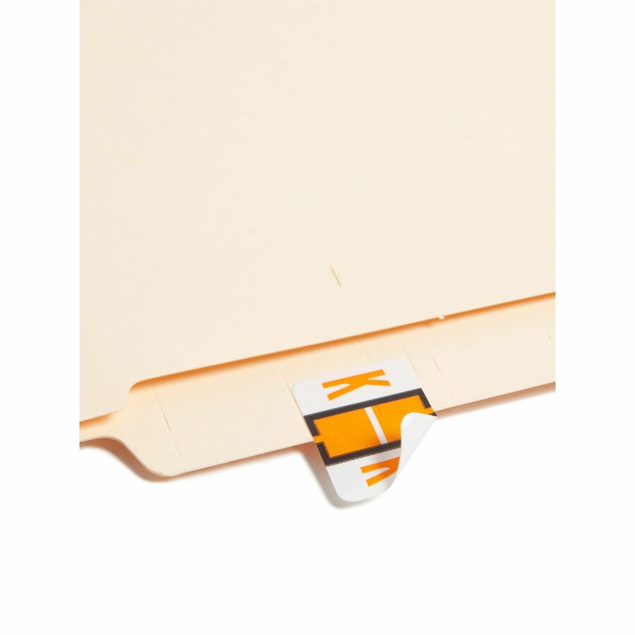 Smead BCCR Bar-Style Color-Coded Labels - K - x 1 1/4" Width x 1" Length - Light Orange - Laminated - 500 / Roll