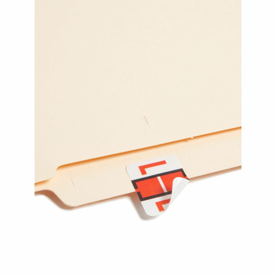 Smead BCCR Bar-Style Color-Coded Labels - L - x 1 1/4" Width x 1" Length - Dark Orange - Laminated - 500 / Roll