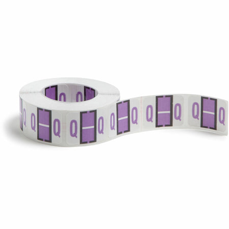 Smead BCCR Bar-Style Color-Coded Labels - Q - x 1 1/4" Width x 1" Length - Lavender - Laminated - 500 / Roll