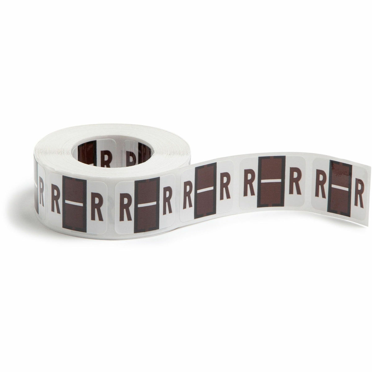 Smead BCCR Bar-Style Color-Coded Labels - R - x 1 1/4" Width x 1" Length - Brown - Laminated - 500 / Roll