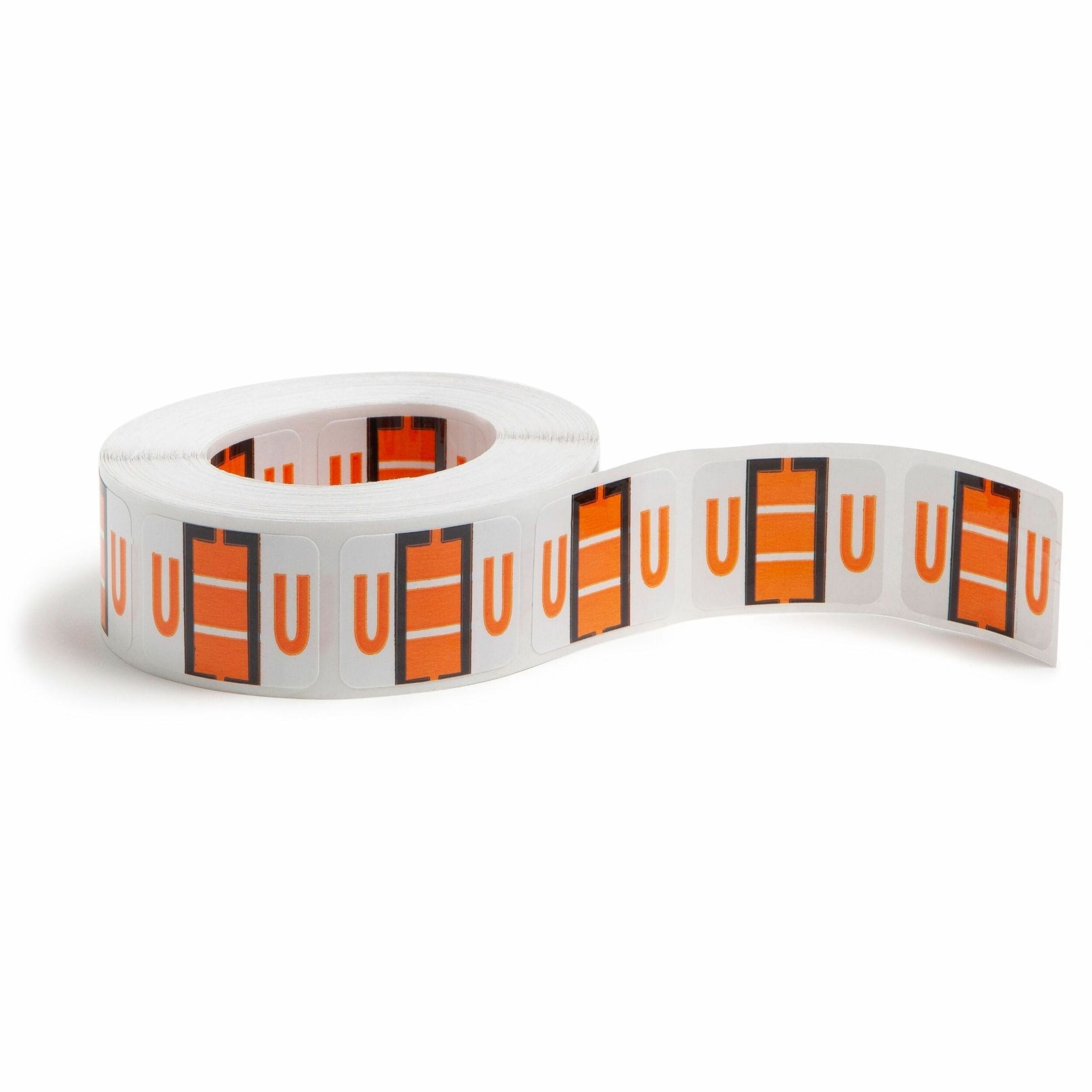 Smead BCCR Bar-Style Color-Coded Labels - U - x 1 1/4" Width x 1" Length - Light Orange - Laminated - 500 / Roll