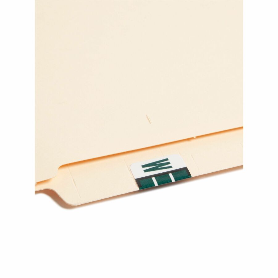 Smead BCCR Bar-Style Color-Coded Labels - W - x 1 1/4" Width x 1" Length - Dark Green - Laminated - 500 / Roll