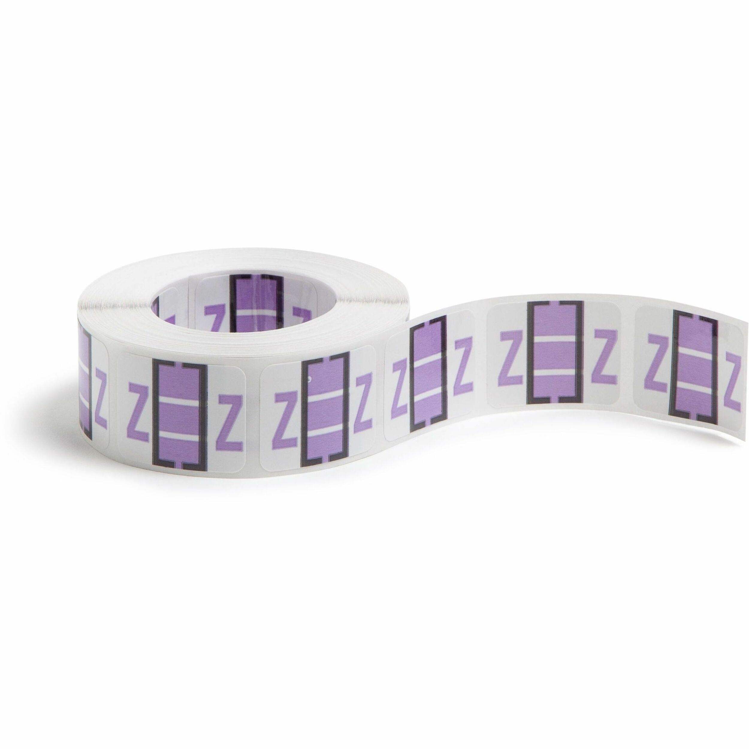 Smead BCCR Bar-Style Color-Coded Labels - Z - x 1 1/4" Width x 1" Length - Lavender - Laminated - 500 / Roll