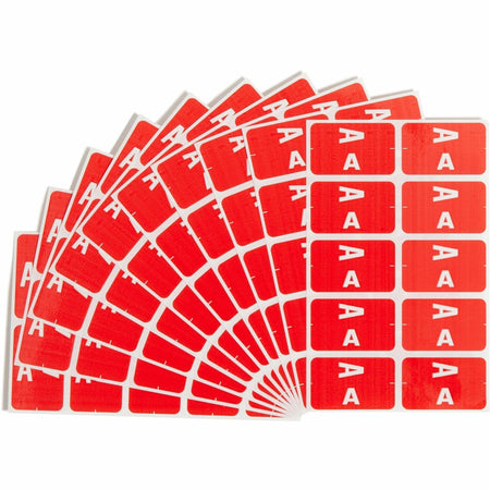 Smead AlphaZ ACCS Color-Coded Labels - A - x 1" Width x 1 5/8" Length - Red - Laminated - 10 / Sheet - 100 / Pack