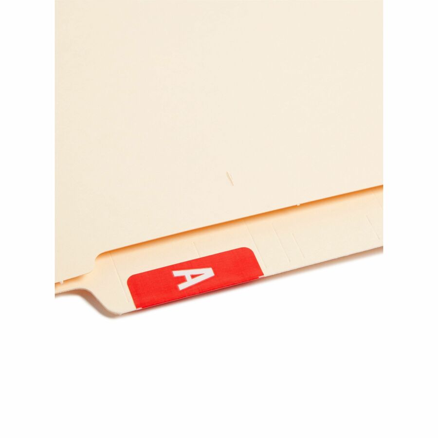 Smead AlphaZ ACCS Color-Coded Labels - A - x 1" Width x 1 5/8" Length - Red - Laminated - 10 / Sheet - 100 / Pack