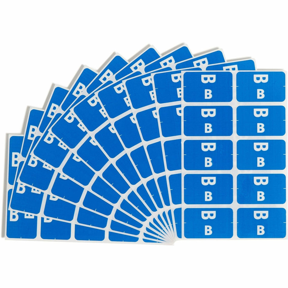 Smead AlphaZ ACCS Color-Coded Labels - B - x 1" Width x 1 5/8" Length - Dark Blue - Laminated - 10 / Sheet - 100 / Pack