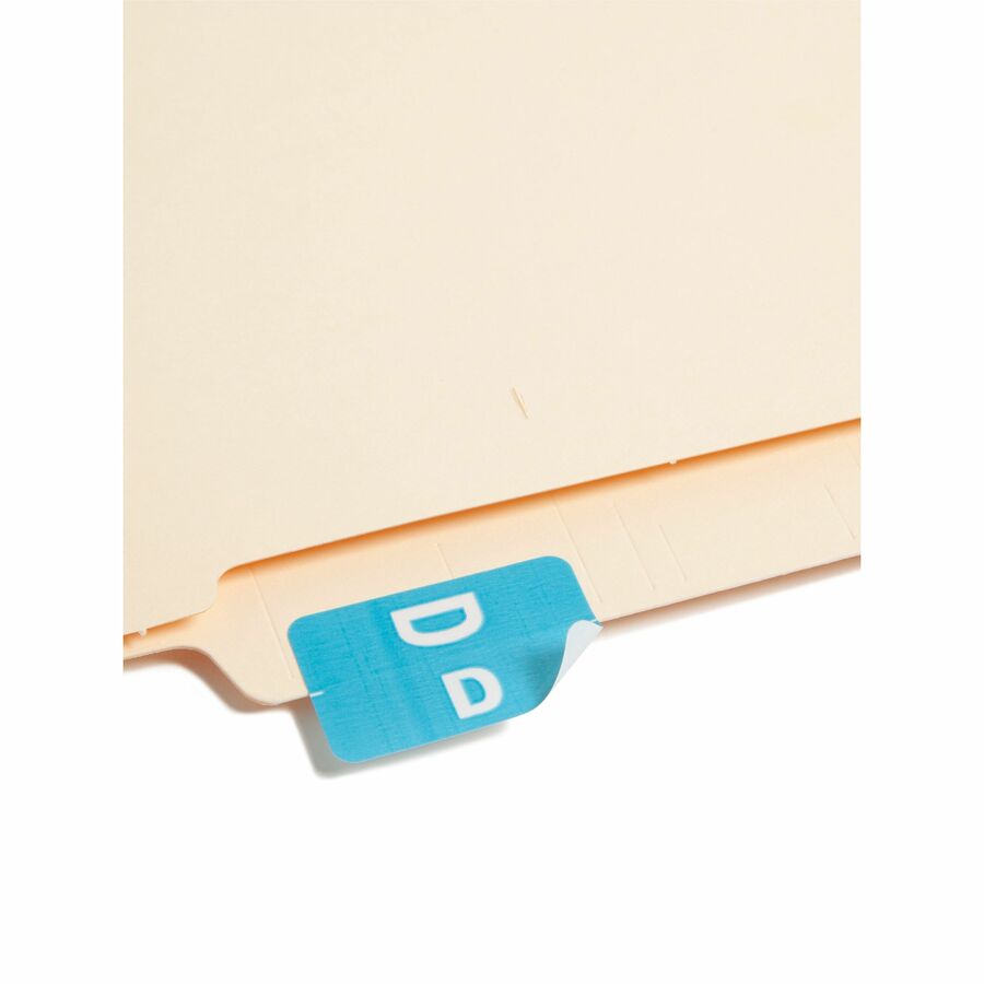 Smead AlphaZ ACCS Color-Coded Labels - D - x 1" Width x 1 5/8" Length - Light Blue - Laminated - 10 / Sheet - 100 / Pack