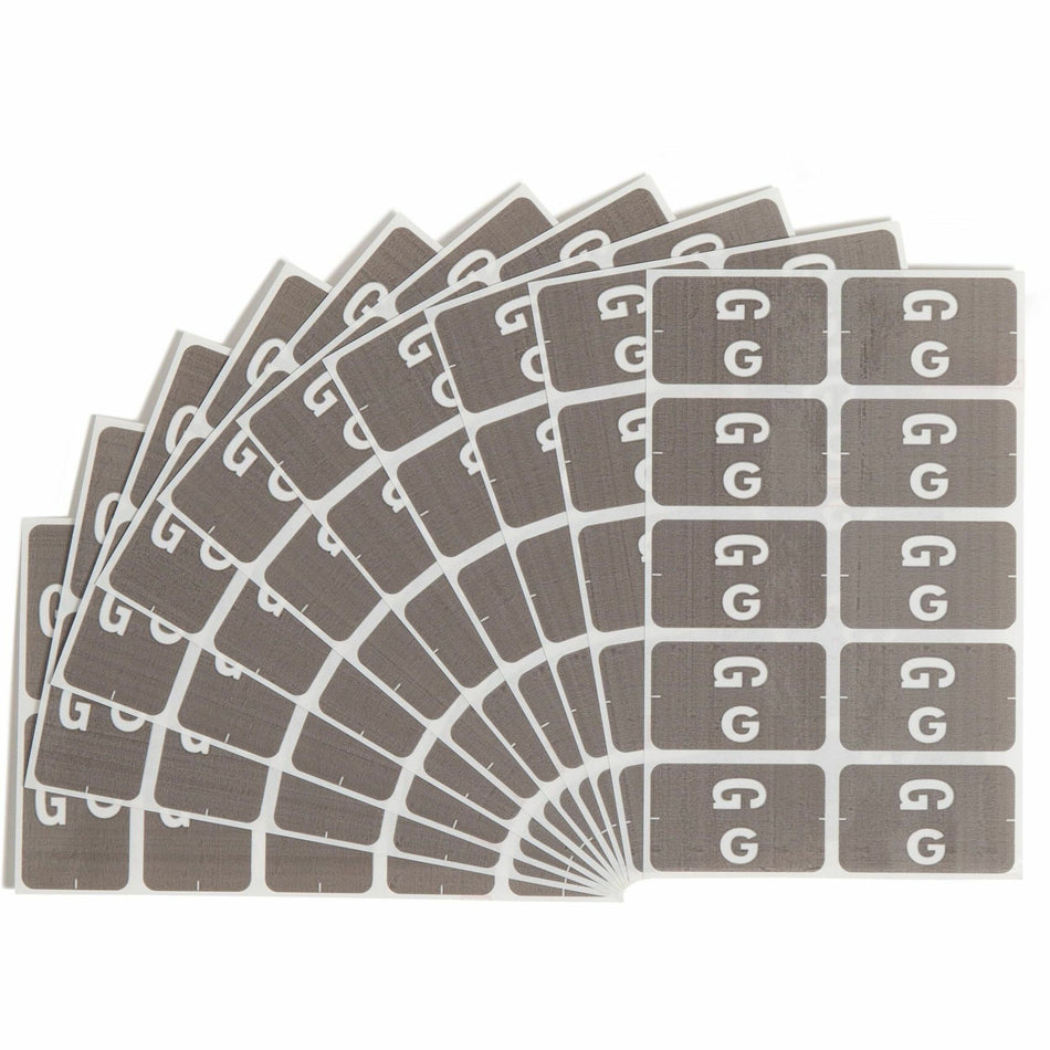 Smead AlphaZ ACCS Color-Coded Labels - G - x 1" Width x 1 5/8" Length - Gray - Laminated - 10 / Sheet - 100 / Pack