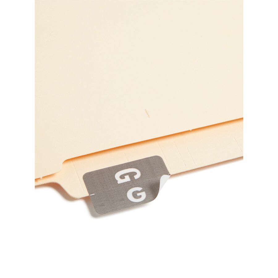 Smead AlphaZ ACCS Color-Coded Labels - G - x 1" Width x 1 5/8" Length - Gray - Laminated - 10 / Sheet - 100 / Pack