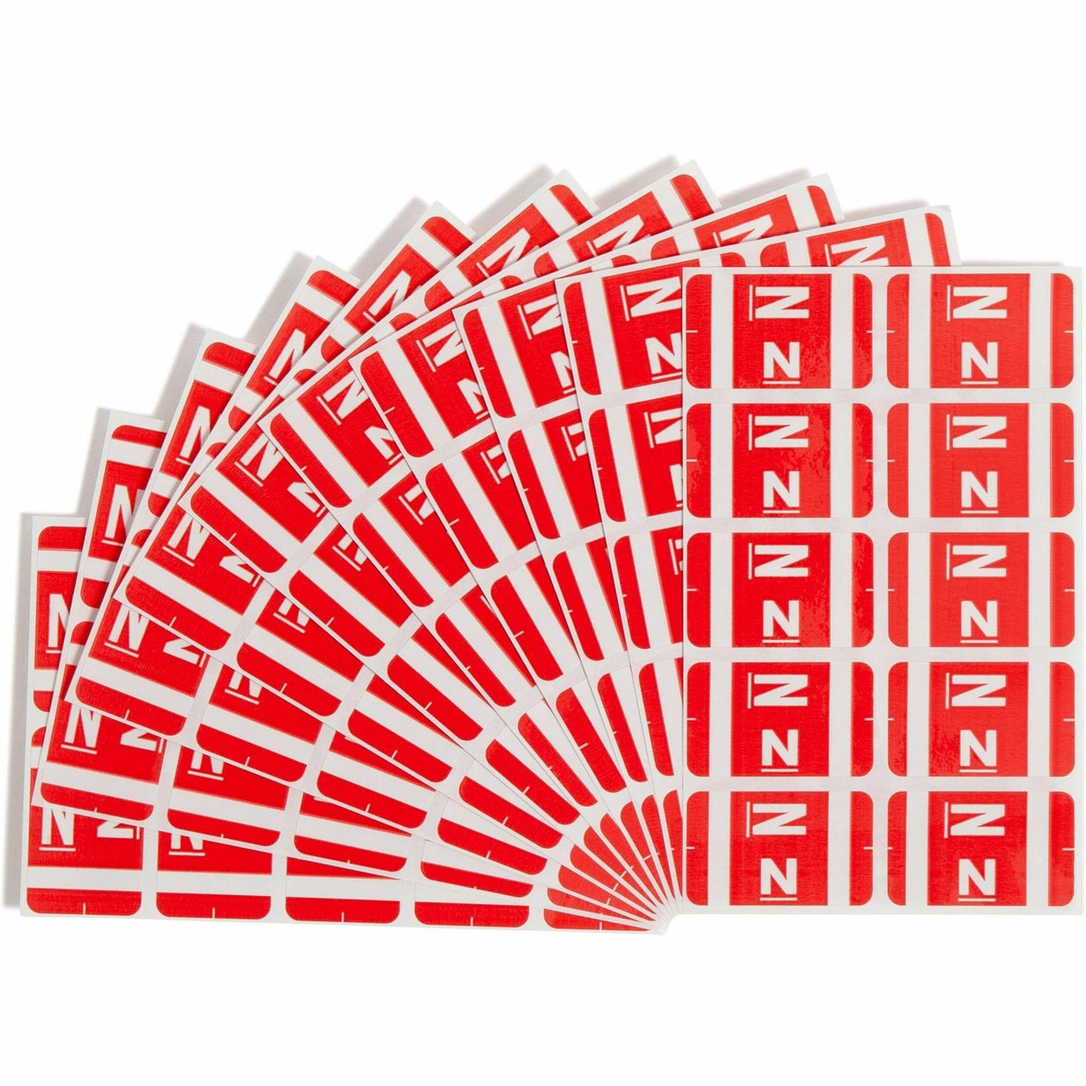 Smead AlphaZ ACCS Color-Coded Labels - N - x 1" Width x 1 5/8" Length - Red - Laminated - 10 / Sheet - 100 / Pack