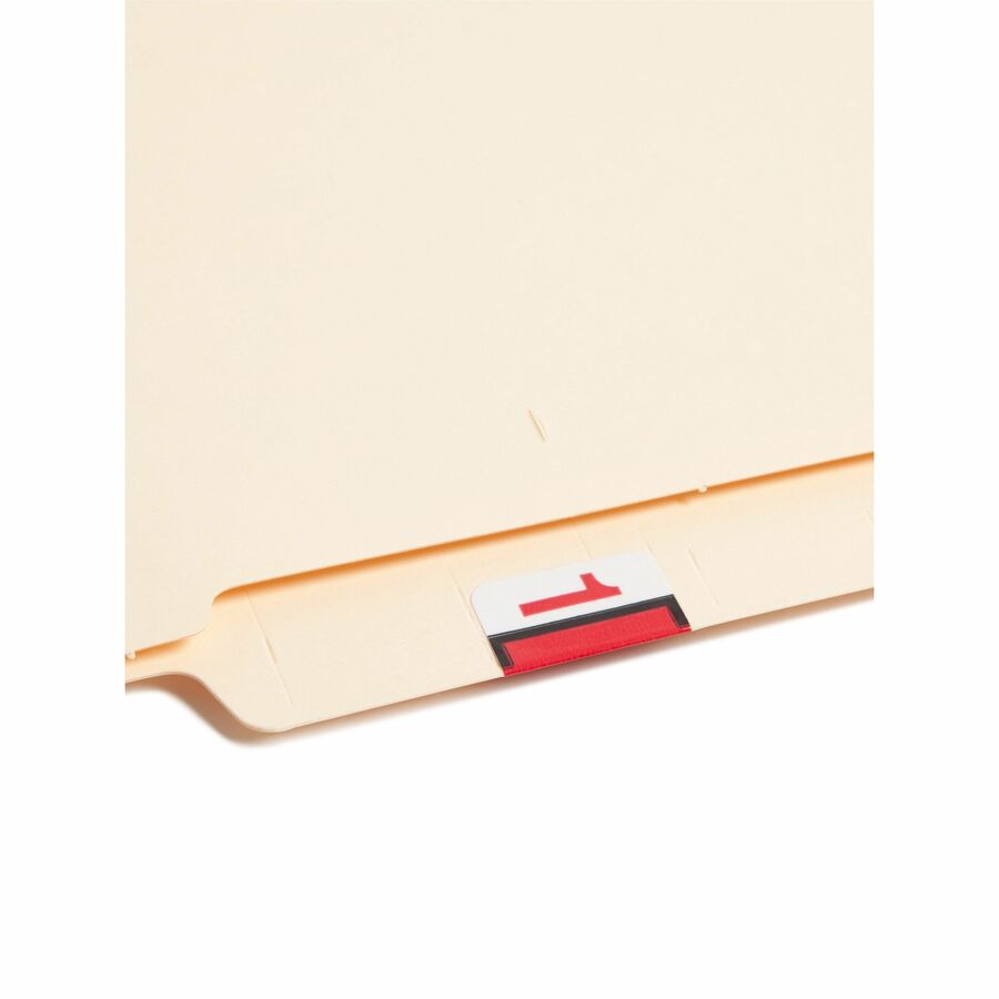 Smead BCCRN Bar-Style Color-Coded Labels - 1 - x 1 1/4" Width x 1" Length - Red - Laminated - 500 / Roll