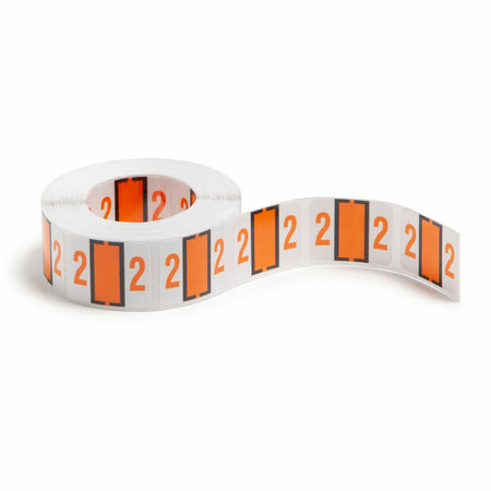 Smead BCCRN Bar-Style Color-Coded Labels - 2 - x 1 1/4" Width x 1" Length - Light Orange - Laminated - 500 / Roll