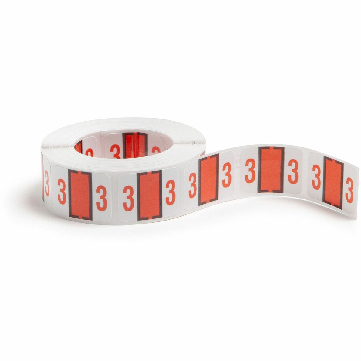 Smead BCCRN Bar-Style Color-Coded Labels - 3 - x 1 1/4" Width x 1" Length - Dark Orange - Laminated - 500 / Roll