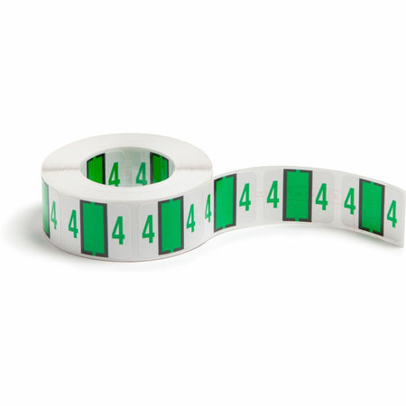 Smead BCCRN Bar-Style Color-Coded Labels - 4 - x 1 1/4" Width x 1" Length - Light Green - Laminated - 500 / Roll