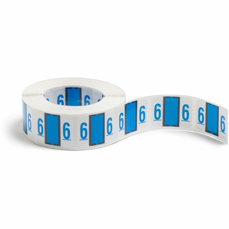 Smead BCCRN Bar-Style Color-Coded Labels - 6 - x 1 1/4" Width x 1" Length - Blue - Laminated - 500 / Roll