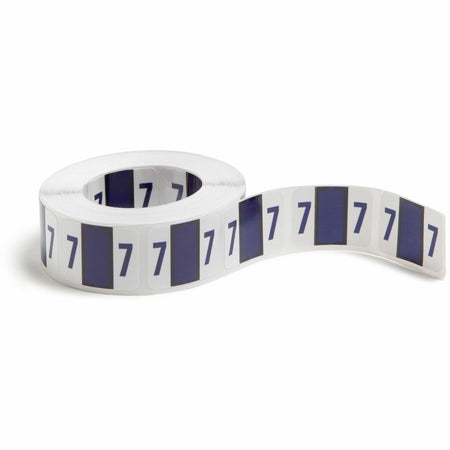 Smead BCCRN Bar-Style Color-Coded Labels - 7 - x 1 1/4" Width x 1" Length - Purple - Laminated - 500 / Roll