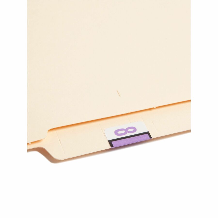 Smead BCCRN Bar-Style Color-Coded Labels - 8 - x 1 1/4" Width x 1" Length - Lavender - Laminated - 500 / Roll