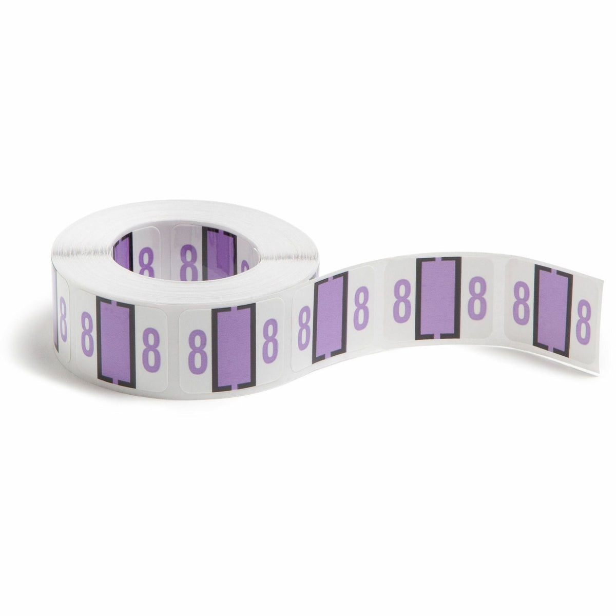 Smead BCCRN Bar-Style Color-Coded Labels - 8 - x 1 1/4" Width x 1" Length - Lavender - Laminated - 500 / Roll
