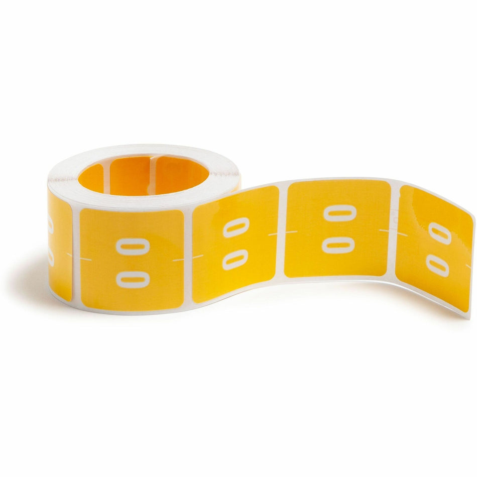 Smead DCC Color-Coded Numeric Labels - 0 - x 1 1/2" Width x 1 1/2" Length - Yellow - Laminated - 250 / Roll