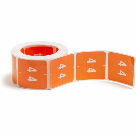 Smead DCC Color-Coded Numeric Labels - 4 - x 1 1/2" Width x 1 1/2" Length - Orange - Laminated - 250 / Roll