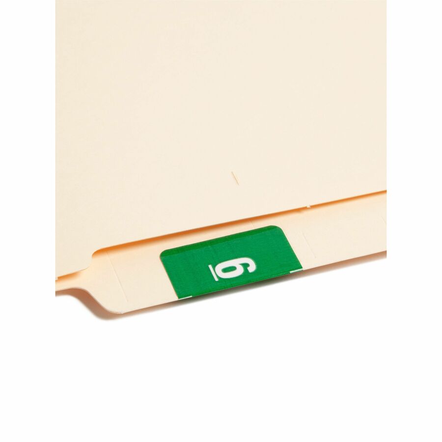 Smead DCC Color-Coded Numeric Labels - 6 - x 1 1/2" Width x 1 1/2" Length - Green - Laminated - 250 / Roll