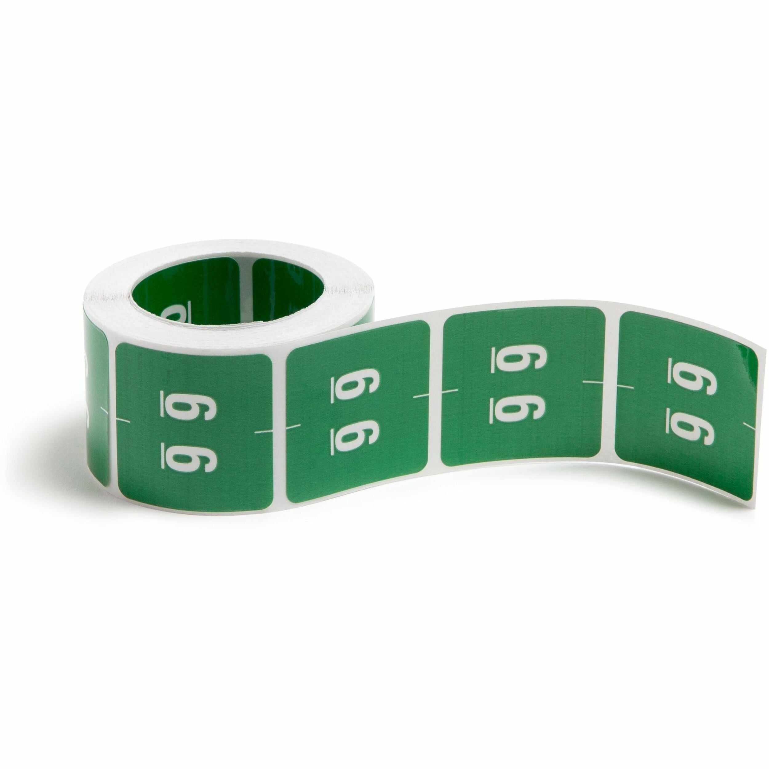 Smead DCC Color-Coded Numeric Labels - 6 - x 1 1/2" Width x 1 1/2" Length - Green - Laminated - 250 / Roll