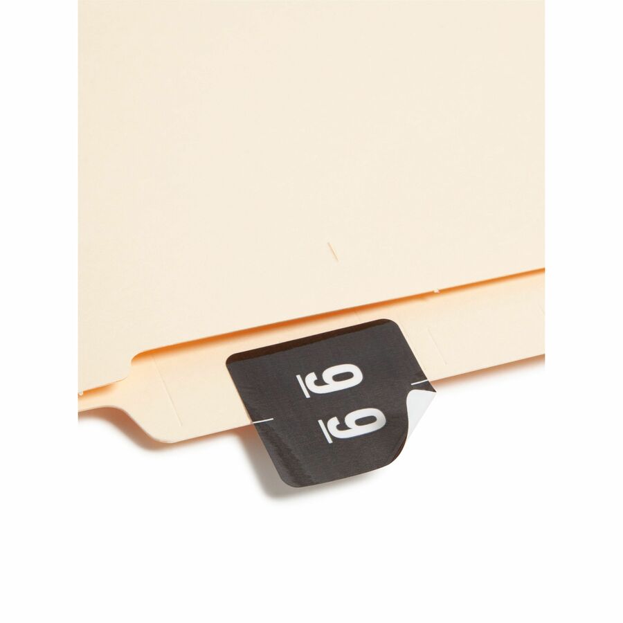 Smead DCC Color-Coded Numeric Labels - 9 - x 1 1/2" Width x 1 1/2" Length - Black - Laminated - 250 / Roll