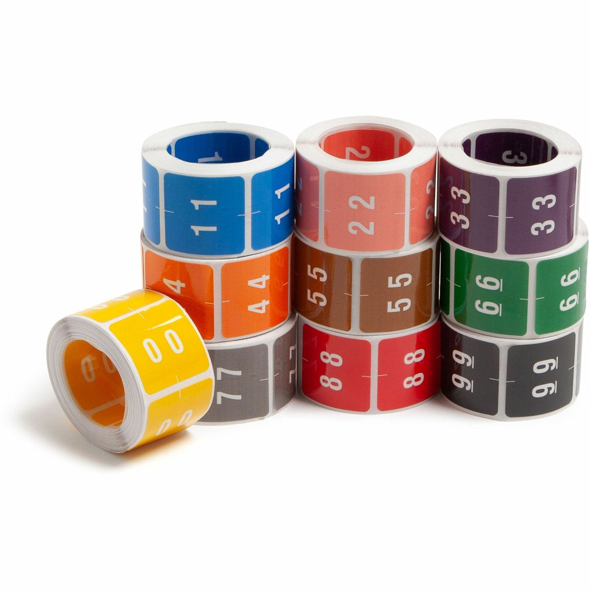 Smead DCC Color-Coded Numeric Labels - 0-9 - x 1 1/2" Width x 1 1/2" Length - Assorted - Laminated - 250 / Roll - 10 / Box