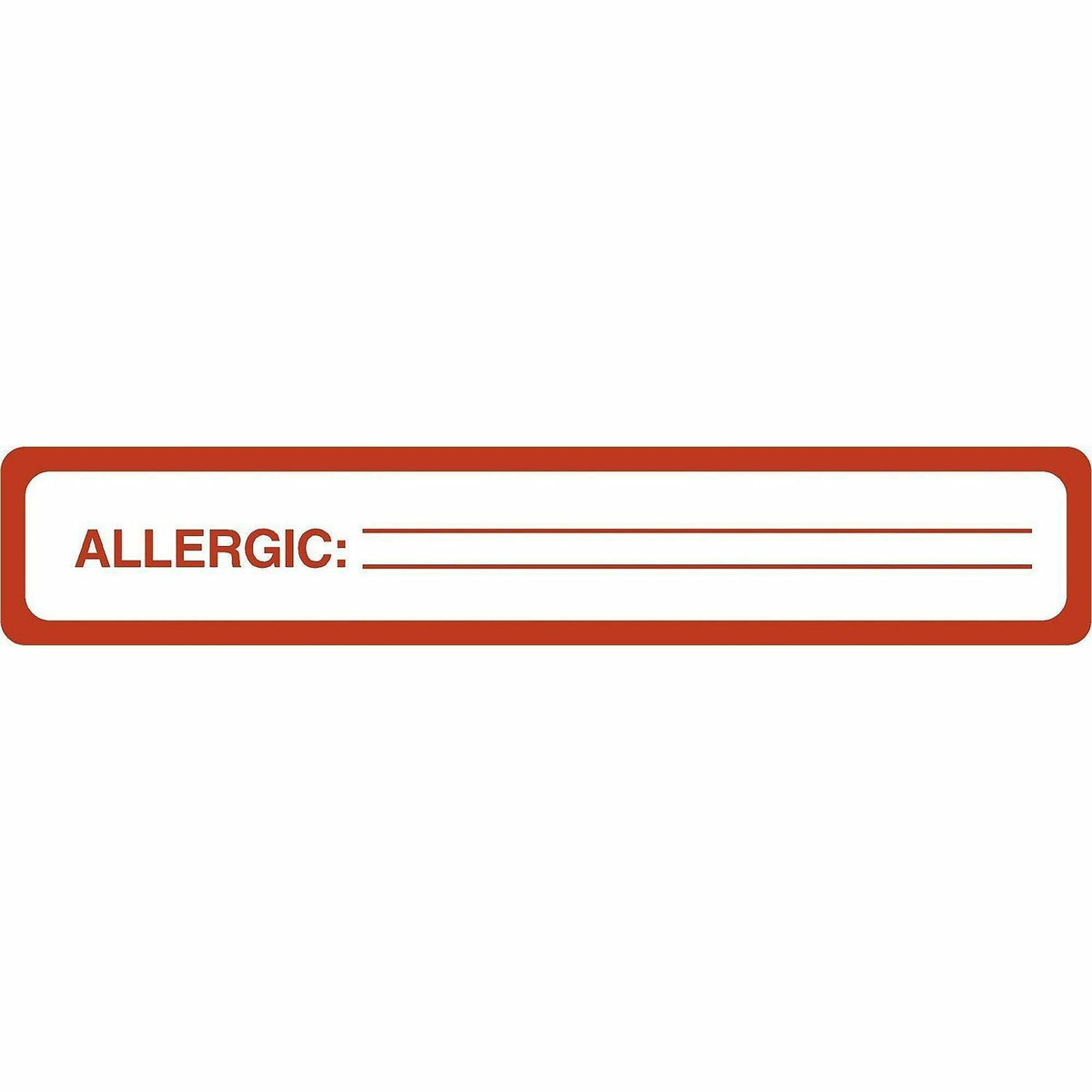 Tabbies ALLERGIC Allergy Message Labels - 5 1/2" Width x 1" Length - Black, Black - 175 / Roll