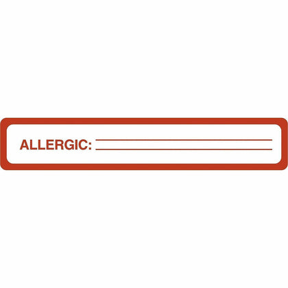 Tabbies ALLERGIC Allergy Message Labels - Black - 175 / Roll - Medical
