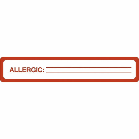 Tabbies ALLERGIC Allergy Message Labels - 5 1/2" Width x 1" Length - Black, Black - 175 / Roll
