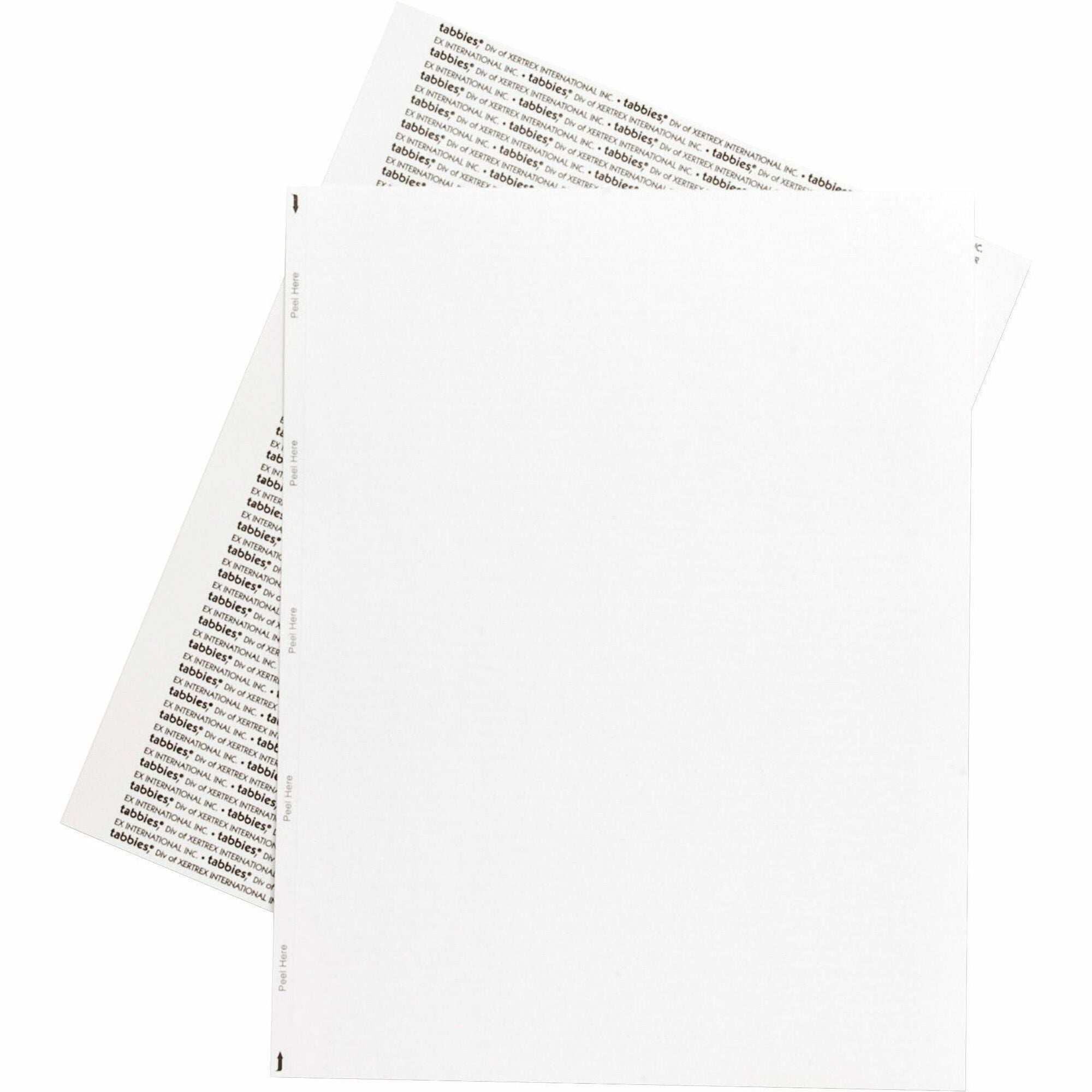 Tabbies Transcription Label Printer Sheets - 8 1/2" Width x 11" Length - Laser - White - Jam-free - 1000 / Box