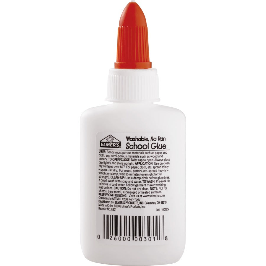 Elmer's Washable School Glue - 1.25 oz - White - 1 Each