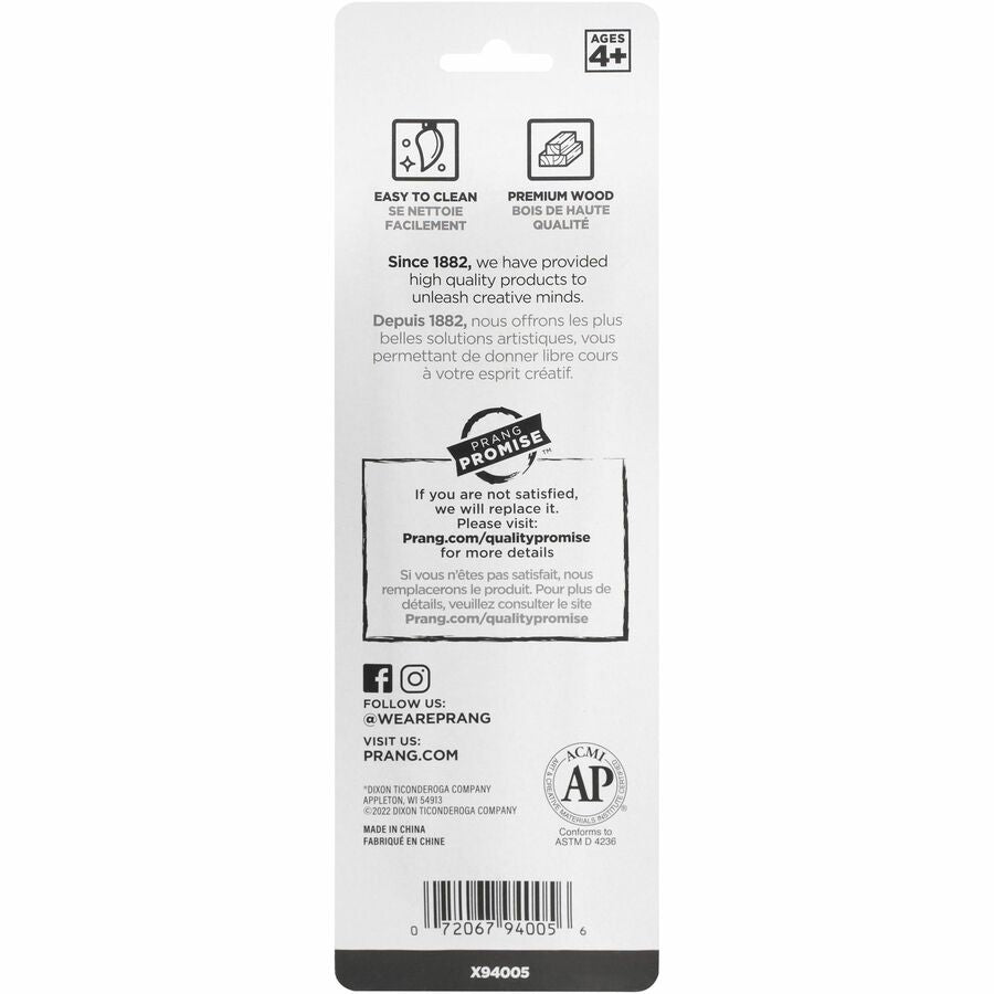 Prang Multipurpose Hobby Brush Set - Assorted - Wood Red Handle - Aluminum Ferrule - 5 / Set