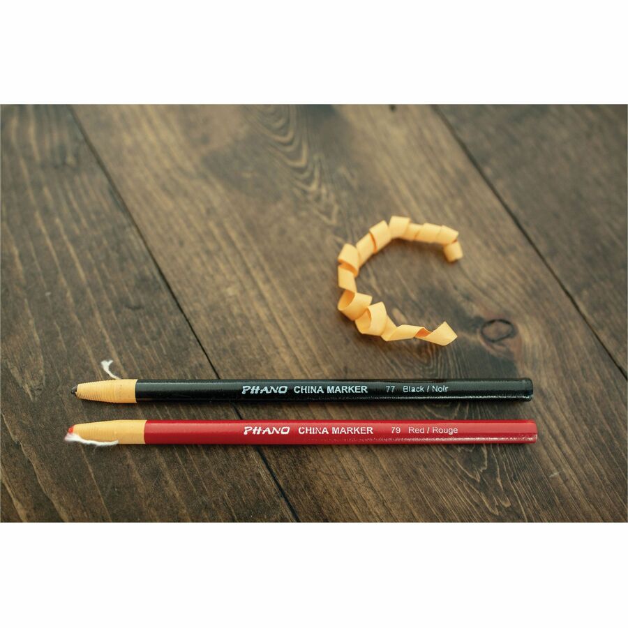 Dixon Industrial Phano Nontoxic China Markers - Black Lead - Black Barrel - 1 Each