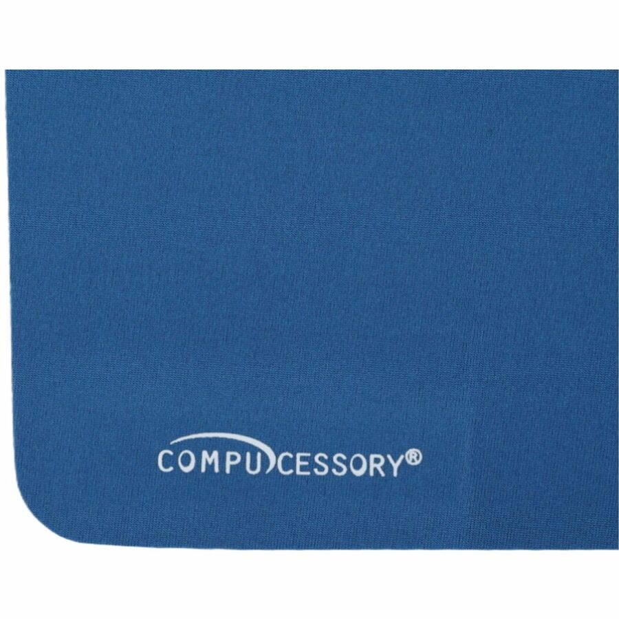 Compucessory Smooth Cloth Nonskid Mouse Pads - 9.50" Width x 8.50" Depth - Blue - Rubber, Cloth - 1 Each
