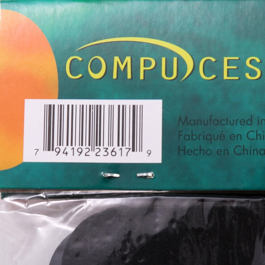 Compucessory Smooth Cloth Nonskid Mouse Pads - 9.50" Width x 8.50" Depth - Black - Rubber, Cloth - 1 Each