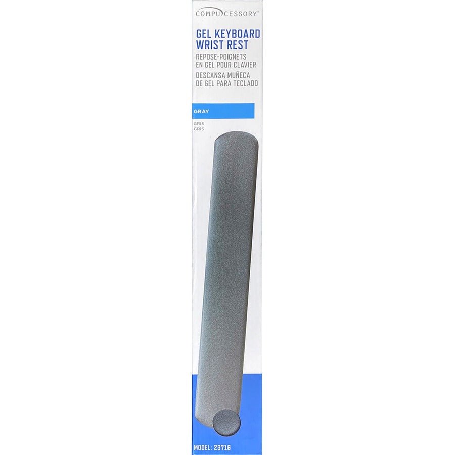 Compucessory Gel Keyboard Wrist Rest Pads - 19" Height x 2.87" Width x 0.75" Depth - Gray - 1 Each