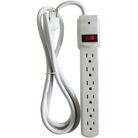 Compucessory 6-Outlet Strip Office Surge Protector - 6 x AC Power - 1080 J - 125 V AC Input - 125 V AC Output - 6 ft