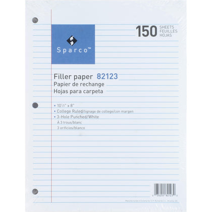 Sparco Filler Paper: College Ruled 150 Sheets Red Margin - Paper