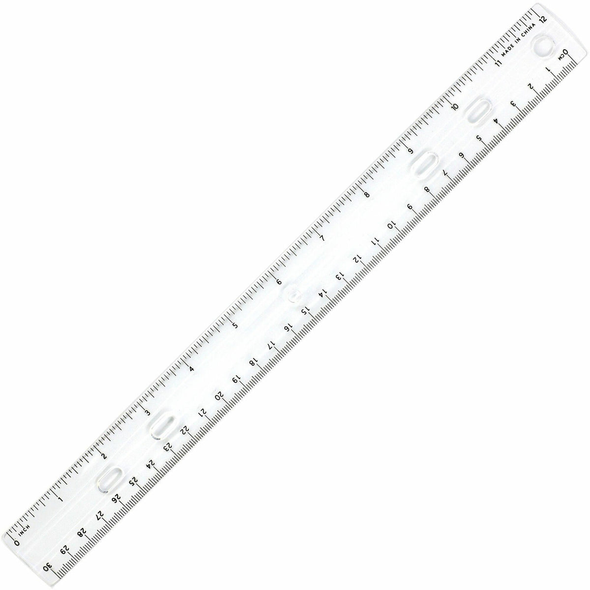 Sparco 12" Standard Metric Ruler - 12" Length x 1.3" Width - 1/16 Graduations - Metric, Imperial Measuring System - Plastic - Clear - 1 Each