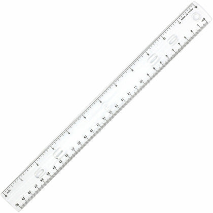 Sparco 12’’ Standard Metric Ruler - Clear Plastic - 1/16 Graduations - Rulers