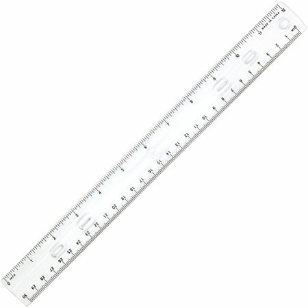 Sparco 12" Standard Metric Ruler - 12" Length x 1.3" Width - 1/16 Graduations - Metric, Imperial Measuring System - Plastic - Clear - 1 Each