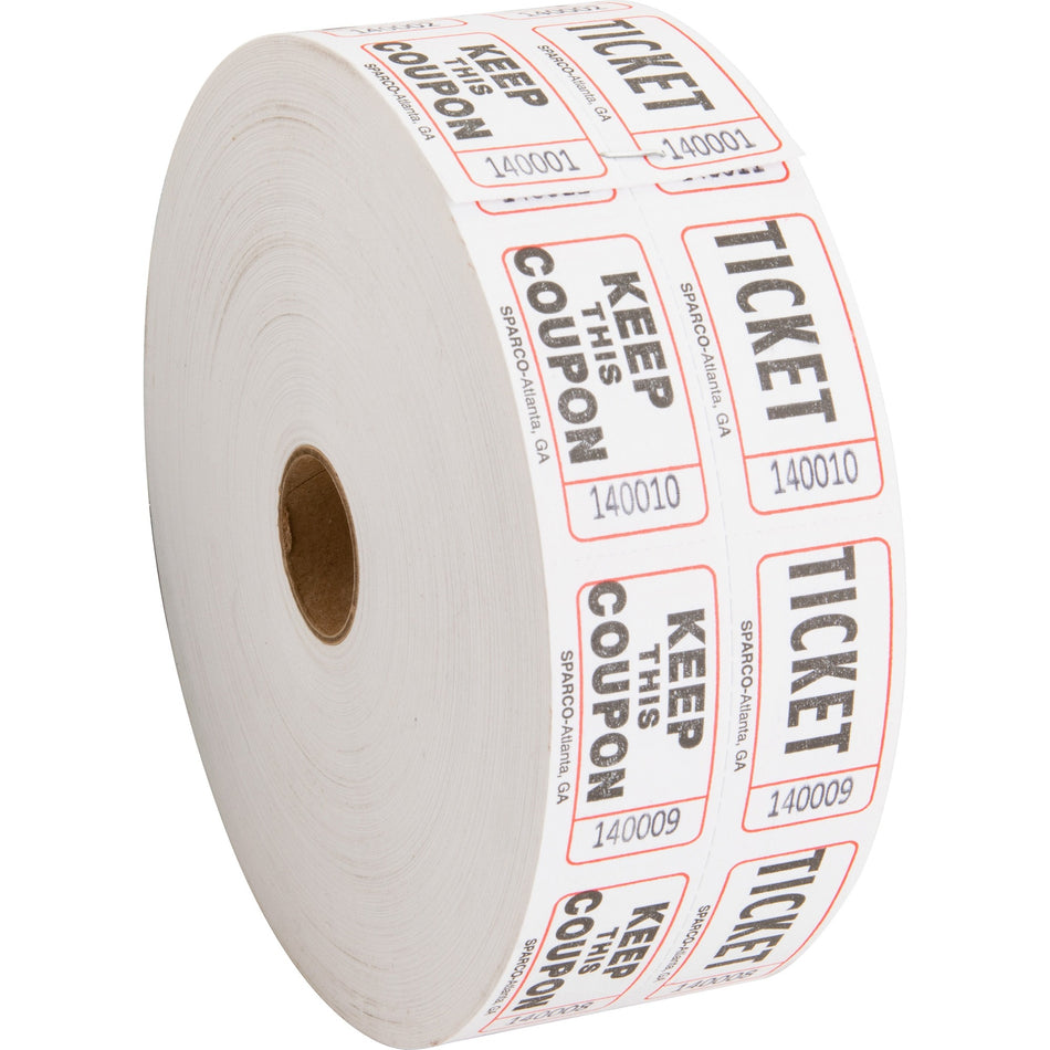 Sparco Roll Tickets - White - 2000 / Roll