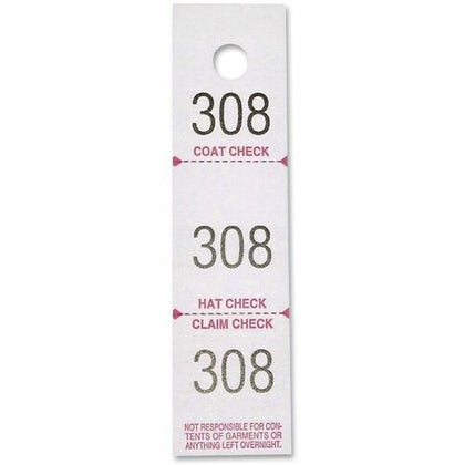 Sparco Coat Check Tickets - White - 3-Part - 500 Pack - Tags &