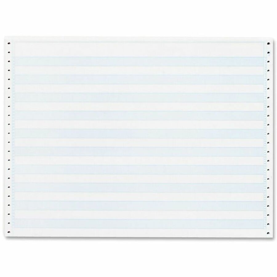 Sparco 1/2" Blue Bar 1-part Computer Paper - 14 7/8" x 11" - 20 lb Basis Weight - Perforated - Blue Bar - 2400 / Carton