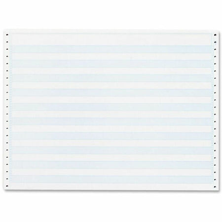 Sparco 1/2" Blue Bar 1-part Computer Paper - 14 7/8" x 11" - 20 lb Basis Weight - Perforated - Blue Bar - 2400 / Carton